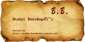 Budai Bendegúz névjegykártya
